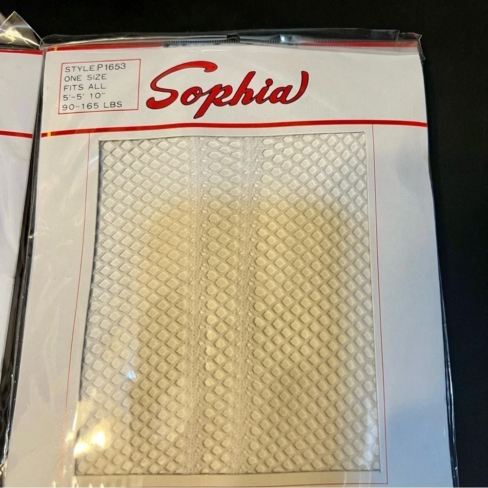 4-pack bundle Vintage SOPHIA fishnet Fashion Pantyhose women’s OS Silky smooth